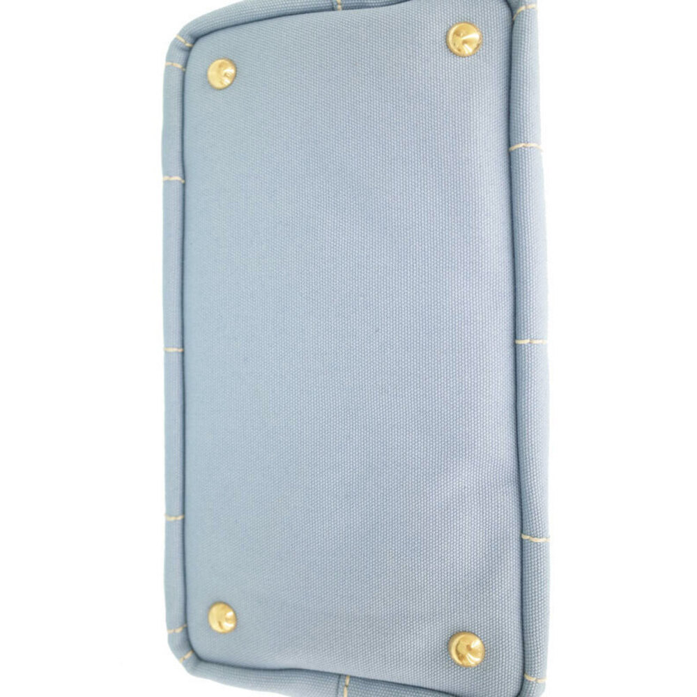 Prada Canapa Tote Denim canvas handbag top handles 2way Blue - Picture 5 of 9